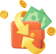 ไอคอนกระเป๋าเงินและลูกศรของ next789 แสดงถึงระบบคืนยอดเสีย Cashback และโบนัสคืนเงิน